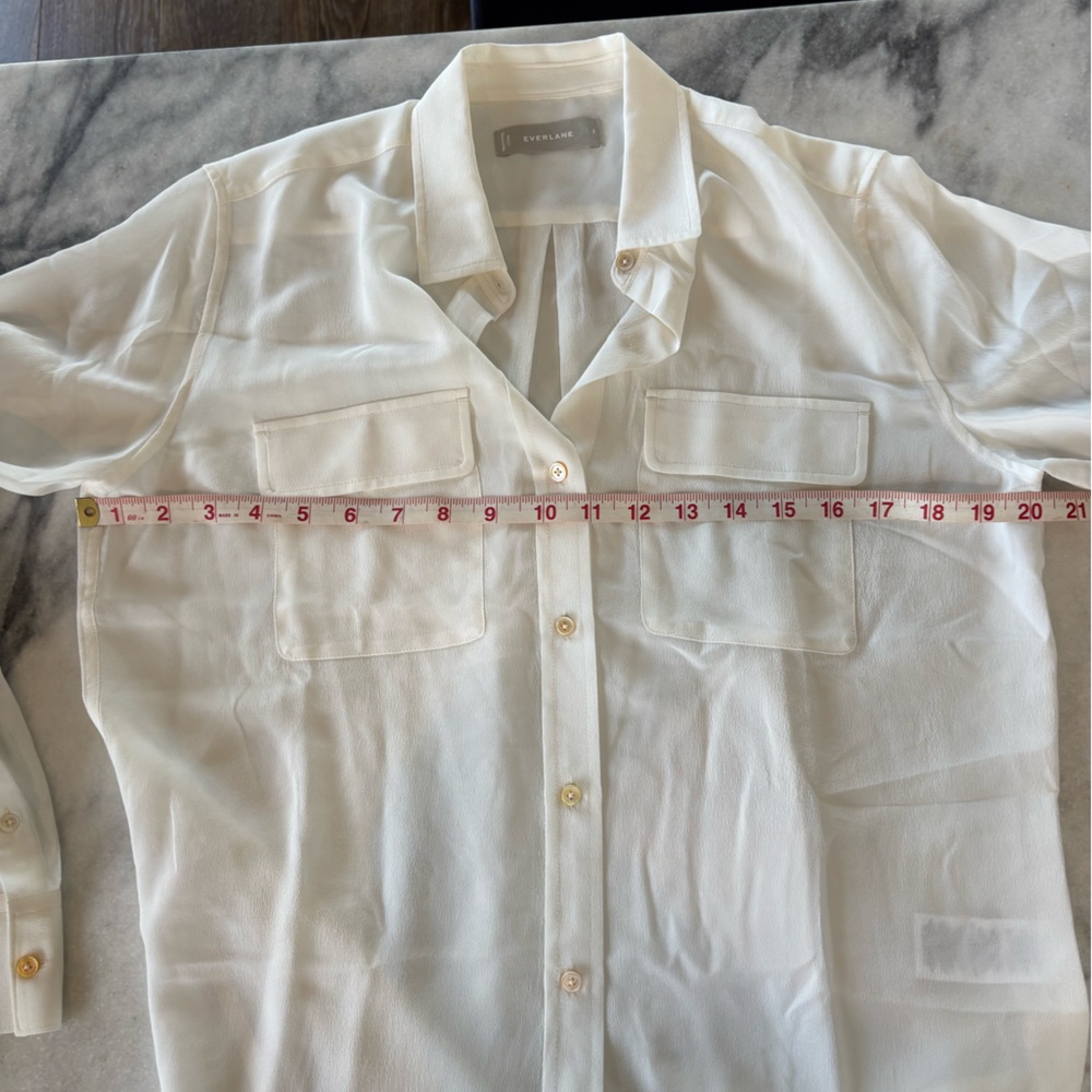 EVERLANE THE UTILITY SHIRT IN WASHABLE SILK SZ 2 #0888 - Picture 6 of 6